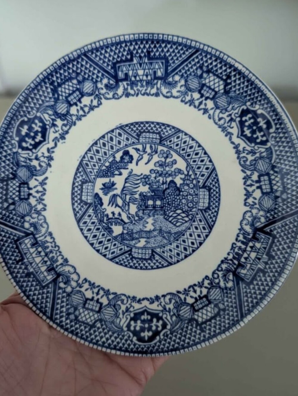 Small 6" Blue & White Willow Ware Style Butter Dessert Plate